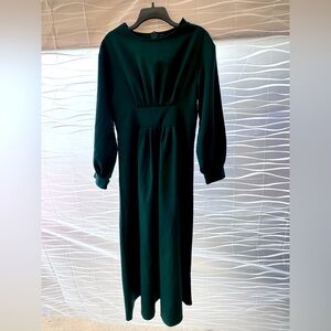 Elegant Green Long Sleeve Dress
